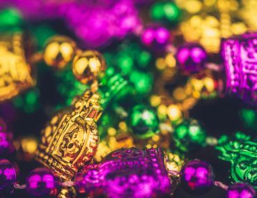Mardi Gras Beads gold purple and green