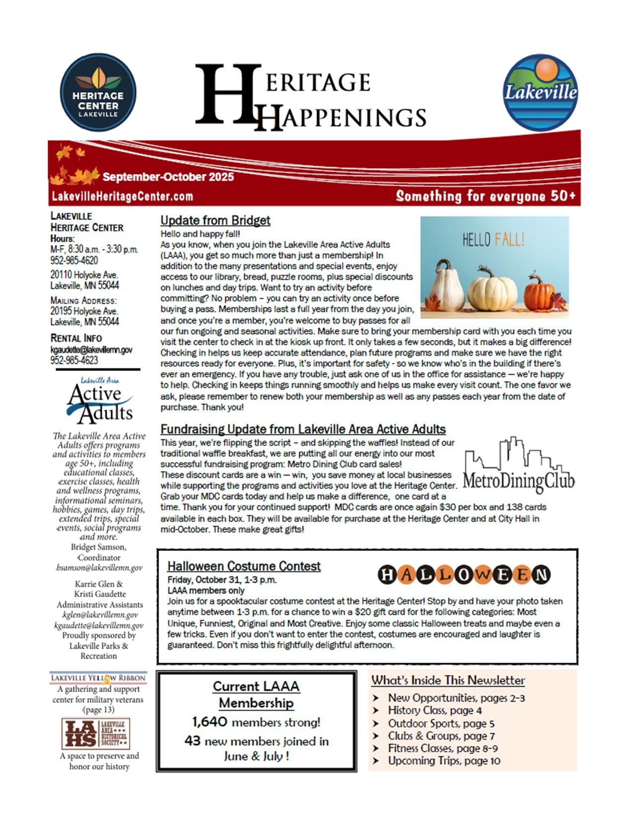 Newsletter Front Cover